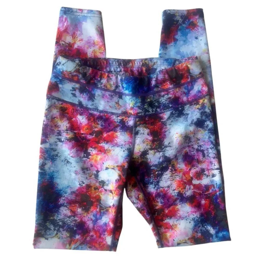 Athleta Women's Colorburst Sonar Yoga Tight Legging Printed Full Length Size XS